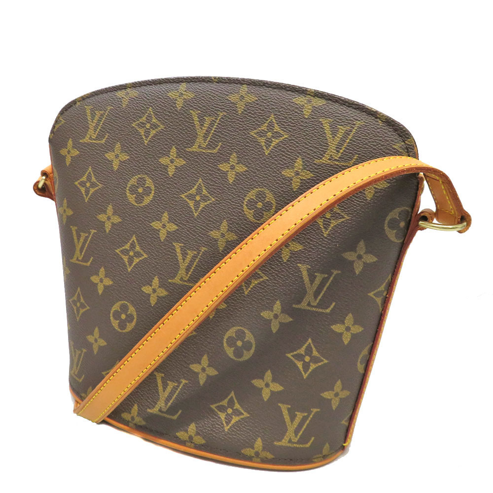 Louis Vuitton Drouot Monogram Shoulder Bag Canvas Brown
